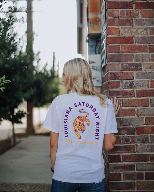 Louisiana Saturday Night Tiger Pocket T-shirt
